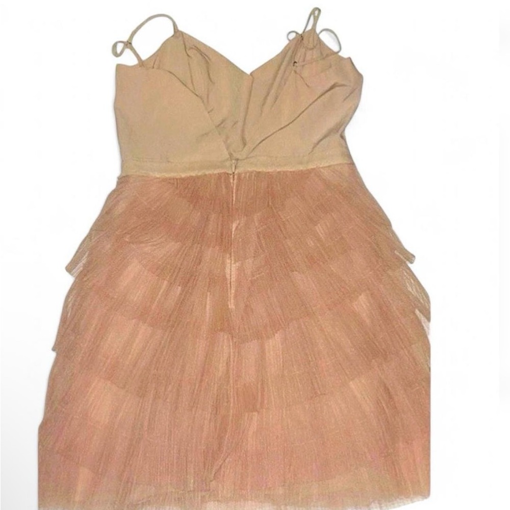 Y2K Forever 21 Romantic Nude Ballerina TuTu Dress Coquette Twee Carrie Bradshaw - Picture 2 of 2